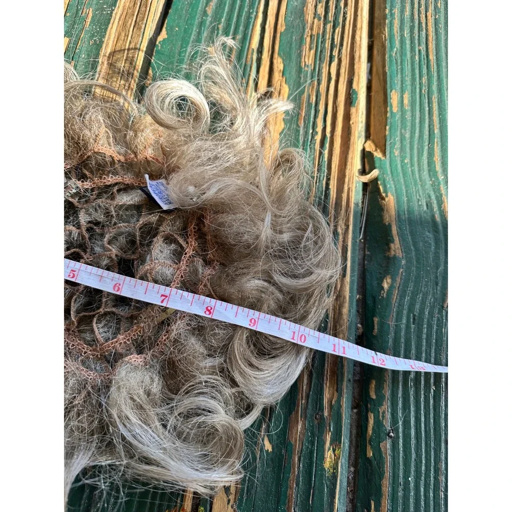 European Naturals Thomas Charles Hairpiece Wig Topper Ash Blonde Grey Curly 10in